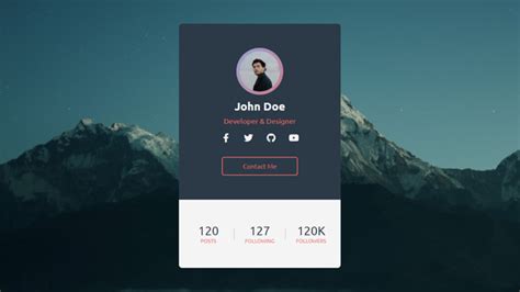 Amazing Profile Card Using Only HTML & CSS - darkcode