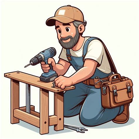 handyman  drill  wood image  generated  ai stock