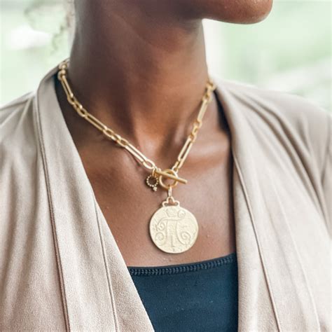 Heirloom Modern Paperclip Necklace with Ancient Coin – Powerbeads by jen