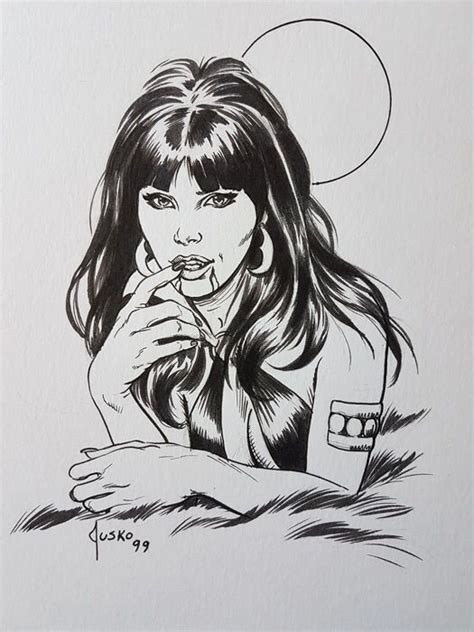 Vampirella - originele tekening - Joe Jusko - (1999) | Stripkunst ...