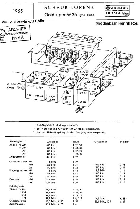 SCHAUB-LORENZ GOLDSUPER W36 TYPE-4030 AM-FM RADIO 1955 SM Service ...