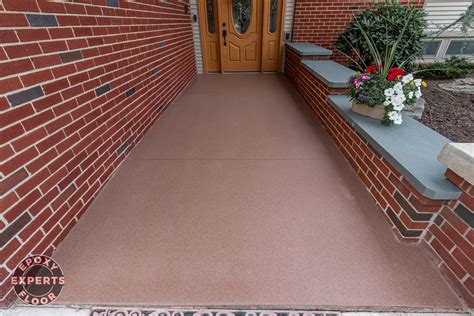 Montoursville, PA Epoxy Cinnamon Quartz Front Porch - Epoxy Floor Experts
