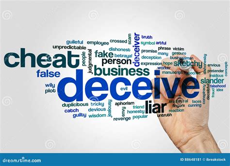 Deceive Word Cloud Concept on Grey Background Stock Illustration ...