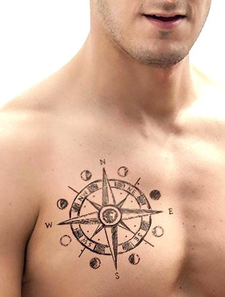 chest tattoo designs  men compass