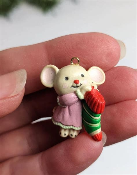 Vintage Merry Little Christmas Miniature Mice Ornaments – Petal Pushers ...