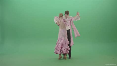 Luxury ballroom foxtrot dance by young couple 4K Video Footage - Green ...