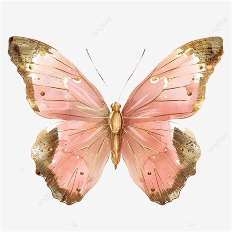 Borboleta Rosa Com Dourado Png - Borboleta Rosa Com Detalhes Dourados PNG , Borboleta Rosa, Detalhes ...