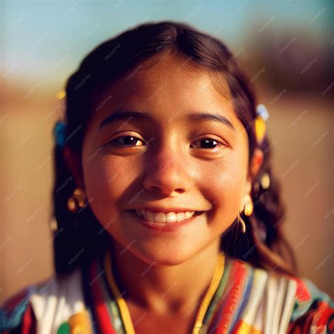 Premium Photo | Portrait of native american teenager girl
