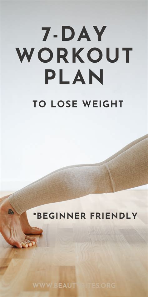 One Week Beginner Workout Plan For Women To Lose Weight - Beauty Bites