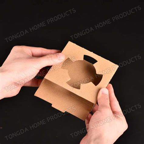 Disposable Kraft Paper Holder 1/2/4 Cup Corrugated Paper Coffee Cup ...