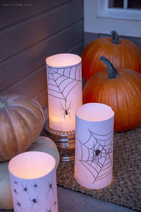 halloween lanterns  spiders  webs ella claire