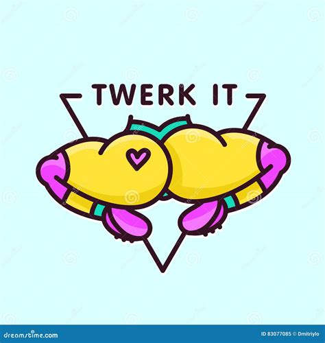 African Booty Shake Battle Vector Logo Template in Cartoon Style Stock