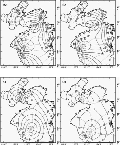tidal charts    major tidal constituents computed