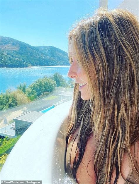 Carol Vorderman, 60, shows off her ample assets in a busty nude bikini