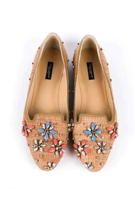 Dolce&Gabbana | Плетеные балетки с камнями (10616) | FASHION LAVKA