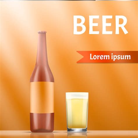 Premium Vector | Beer concept banner, realistic style