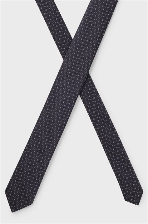 BOSS - Formal tie with all-over jacquard pattern - Dark Blue