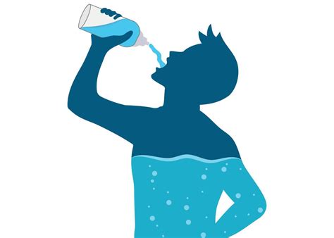 silhouette  man drinking water drinking water benefits illustration
