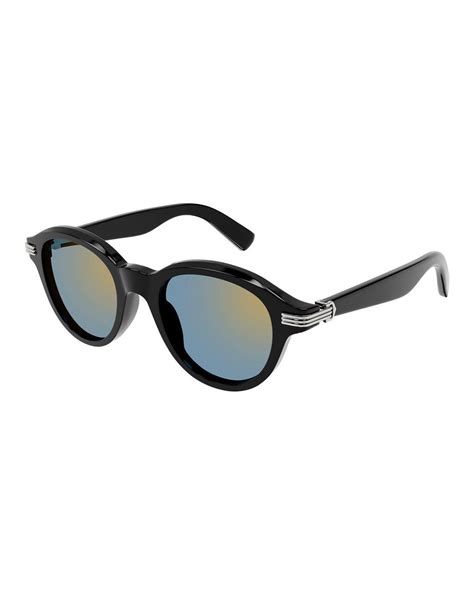 Cartier Ct0395s 004 Round Sunglasses in Black | Lyst