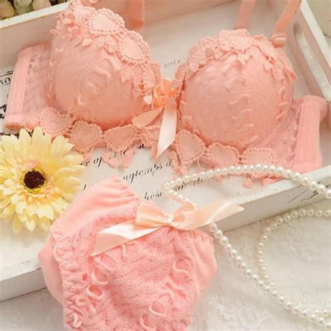 fancy stylish push  padded bra panty set