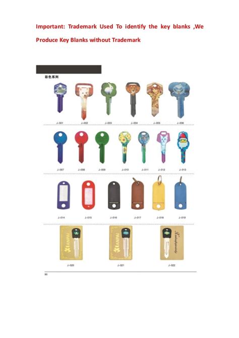 2017 Key Blanks Xianpai catalog pdf