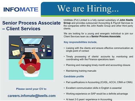 senior process associate client services