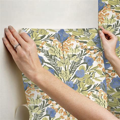 Bright Multi Moody June Blooms Peel and Stick Wallpaper - Hume