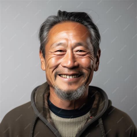 Premium AI Image | Portrait of an older asian man in casual clothes