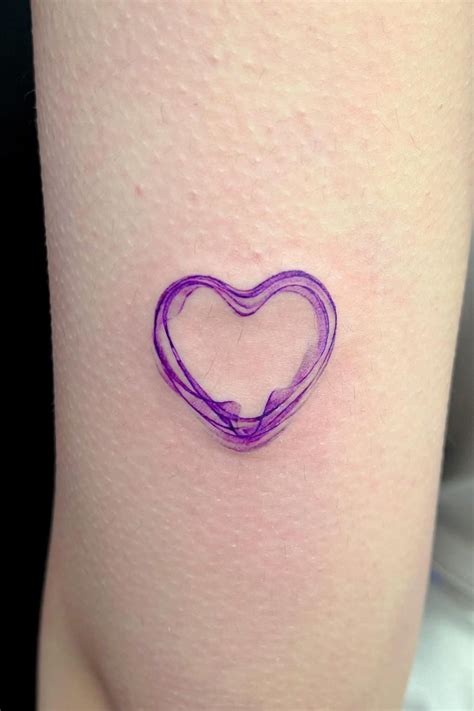 35 Stunning Small Heart Tattoo Ideas | Small heart tattoos, Purple ...