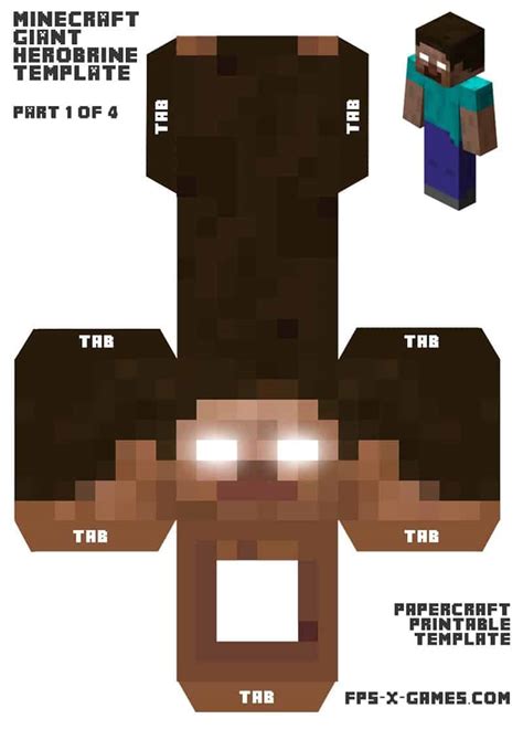 Boneco De Papel Do Minecraft - 6