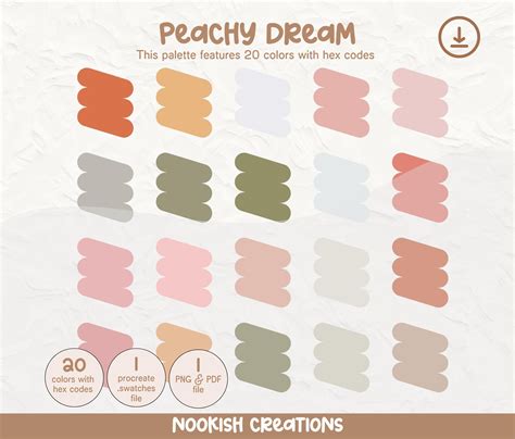 Peachy Dream Color Palette Procreate Color Palette Procreate Palette