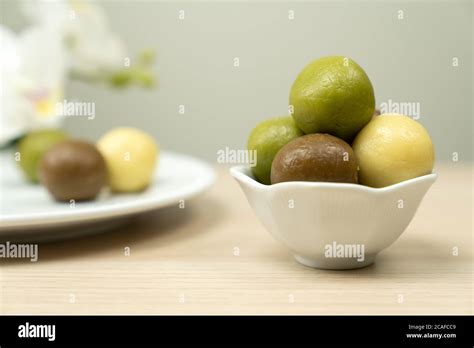 Homemade assorted flavor mung bean paste Stock Photo - Alamy