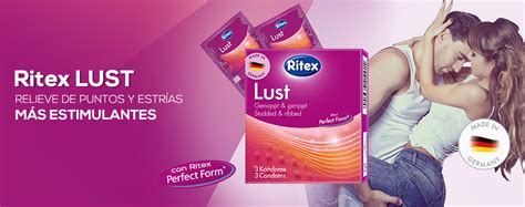 RITEX | LUST RELIEVE DE PUNTOS Y ESTRÍAS PRESERVATIVO RITEX