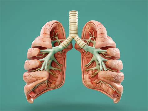 Диафрагма 3D-модель диафрагмы, подчеркивающая ее мышечную структуру и ...