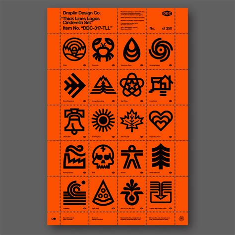 ddc  tll thick lines logos orangeblack cinderella stamp sheet