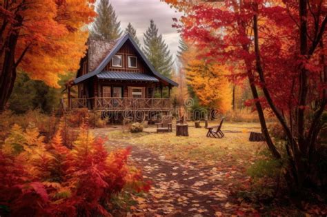 cozy cabin retreat  cozy reading nook  book collection stock
