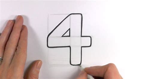 how to draw number 4