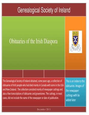Fillable Online Obituaries of the Irish Diaspora Fax Email Print ...