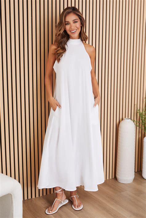 SOLID MOCK NECK MAXI DRESS – Milio Milano