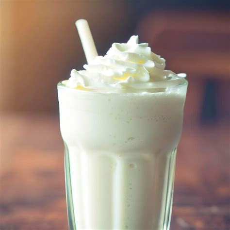 Fresh milk shake on wood table | Premium AI-generated image