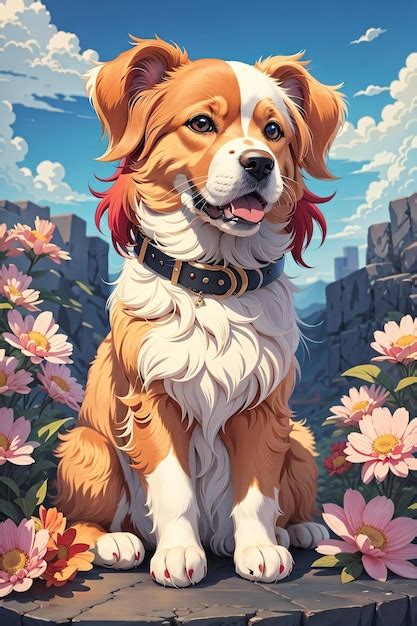 Premium AI Image | Book cover illustration of a cute dog puppy with ...