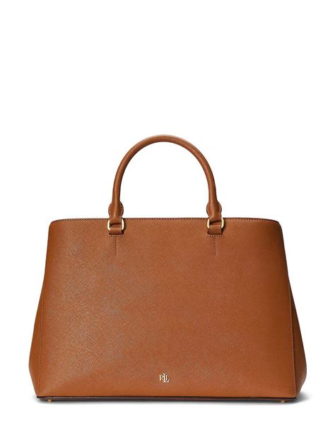 Lauren Ralph Lauren Hanna Large Leather Satchel, Lauren Tan at John ...