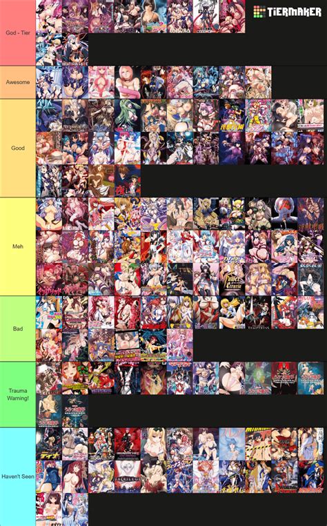 cultured anime tier list tentacle edition rtentaimemes