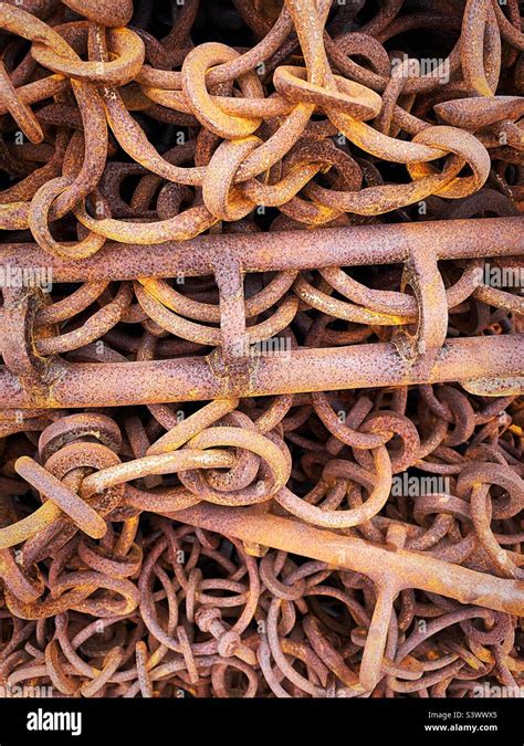 rusted rusted chains  hooks highlight  strains