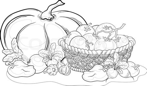 Vegetable Basket Sketch at PaintingValley.com | Explore collection of ...