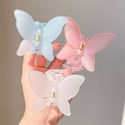 Kẹp Tóc Bướm Màu Kẹo Hàn Quốc Thời Trang Dễ Thương 7cm Vuốt Tóc Nữ Phụ ...