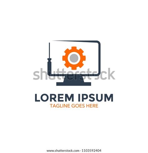 Computer Repair Service Logo Vector Illustration Stock Vector (Royalty ...