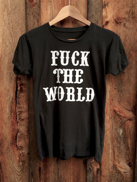 Fuck The World Womens Vintage Tee Black/White | Bandit Brand General Store