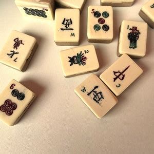 Vintage Chinese Game Tiles, Old Asian Game Pieces, Mah Jong Game, for ...