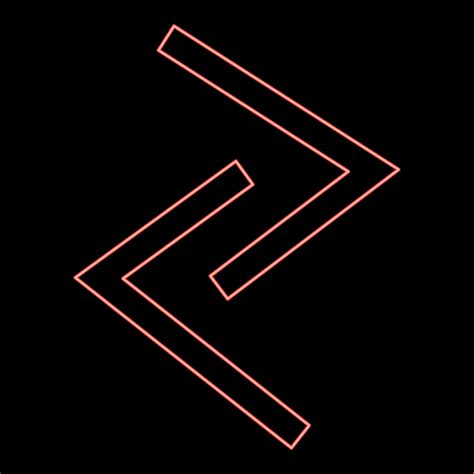 Neon jera rune year yeild harvest symbol red color vector illustration